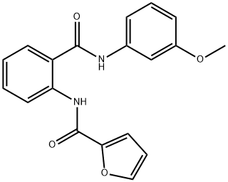 N-{2-[(3-methoxyanilino)carbonyl]phenyl}-2-furamide 结构式