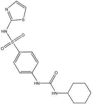 4-{[(cyclohexylamino)carbonyl]amino}-N-(1,3-thiazol-2-yl)benzenesulfonamide 结构式