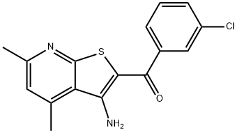 (3-amino-4,6-dimethylthieno[2,3-b]pyridin-2-yl)(3-chlorophenyl)methanone 结构式