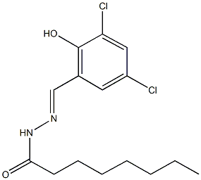 N'-(3,5-dichloro-2-hydroxybenzylidene)octanohydrazide 结构式