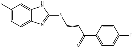 1-(4-fluorophenyl)-3-[(5-methyl-1H-benzimidazol-2-yl)sulfanyl]-2-propen-1-one 结构式