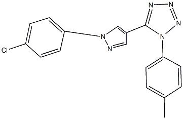 5-[1-(4-chlorophenyl)-1H-pyrazol-4-yl]-1-(4-methylphenyl)-1H-tetraazole 结构式