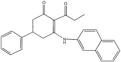 3-(2-naphthylamino)-5-phenyl-2-propionyl-2-cyclohexen-1-one 结构式