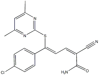 5-(4-chlorophenyl)-2-cyano-5-[(4,6-dimethyl-2-pyrimidinyl)sulfanyl]-2,4-pentadienamide 结构式