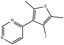 4-(4-iodo-2,5-dimethyl-3-thienyl)pyrimidine 结构式