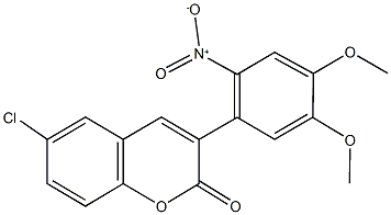 6-chloro-3-{2-nitro-4,5-dimethoxyphenyl}-2H-chromen-2-one 结构式
