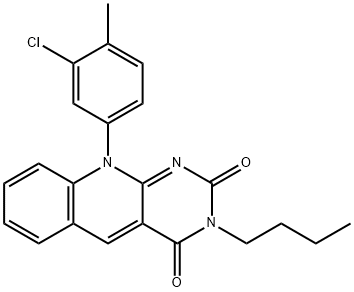 3-butyl-10-(3-chloro-4-methylphenyl)pyrimido[4,5-b]quinoline-2,4(3H,10H)-dione 结构式
