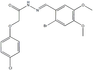 N'-(2-bromo-4,5-dimethoxybenzylidene)-2-(4-chlorophenoxy)acetohydrazide 结构式