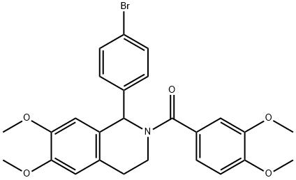 1-(4-bromophenyl)-2-(3,4-dimethoxybenzoyl)-6,7-dimethoxy-1,2,3,4-tetrahydroisoquinoline 结构式