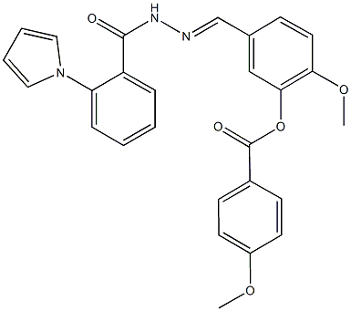 2-methoxy-5-{2-[2-(1H-pyrrol-1-yl)benzoyl]carbohydrazonoyl}phenyl 4-methoxybenzoate 结构式