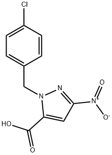 1-(4-氯苄基)-3-硝基-1H-吡唑-5-羧酸 结构式