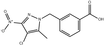 3-({4-chloro-3-nitro-5-methyl-1H-pyrazol-1-yl}methyl)benzoicacid 结构式