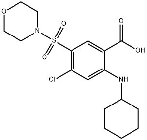 4-chloro-2-(cyclohexylamino)-5-(4-morpholinylsulfonyl)benzoic acid 结构式