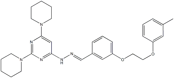 3-[2-(3-methylphenoxy)ethoxy]benzaldehyde (2,6-dipiperidin-1-ylpyrimidin-4-yl)hydrazone 结构式