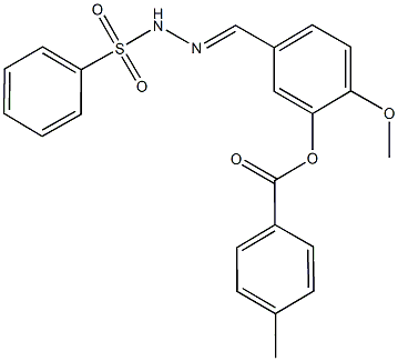 2-methoxy-5-[2-(phenylsulfonyl)carbohydrazonoyl]phenyl 4-methylbenzoate 结构式