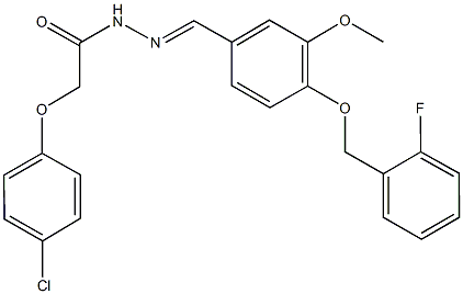 2-(4-chlorophenoxy)-N'-{4-[(2-fluorobenzyl)oxy]-3-methoxybenzylidene}acetohydrazide 结构式