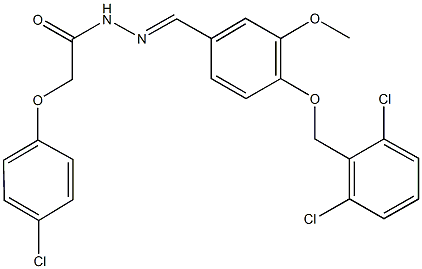 2-(4-chlorophenoxy)-N'-{4-[(2,6-dichlorobenzyl)oxy]-3-methoxybenzylidene}acetohydrazide 结构式