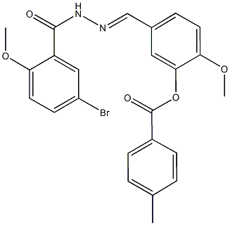 5-[2-(5-bromo-2-methoxybenzoyl)carbohydrazonoyl]-2-methoxyphenyl 4-methylbenzoate 结构式