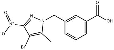 3-({4-bromo-3-nitro-5-methyl-1H-pyrazol-1-yl}methyl)benzoicacid 结构式
