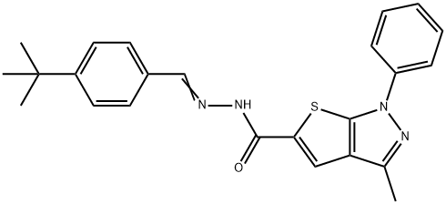 N'-(4-tert-butylbenzylidene)-3-methyl-1-phenyl-1H-thieno[2,3-c]pyrazole-5-carbohydrazide 结构式