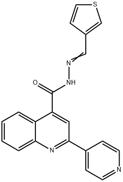 2-(4-pyridinyl)-N'-(3-thienylmethylene)-4-quinolinecarbohydrazide 结构式