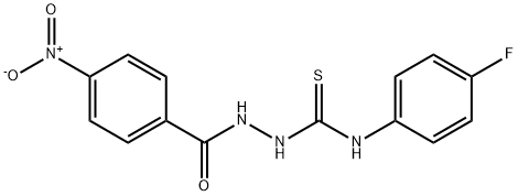 N-(4-fluorophenyl)-2-{4-nitrobenzoyl}hydrazinecarbothioamide 结构式