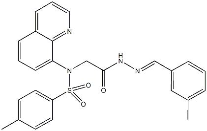 4-methyl-N-{2-[2-(3-methylbenzylidene)hydrazino]-2-oxoethyl}-N-(8-quinolinyl)benzenesulfonamide 结构式