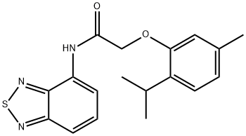 N-(2,1,3-benzothiadiazol-4-yl)-2-(2-isopropyl-5-methylphenoxy)acetamide 结构式