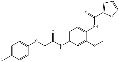 N-(4-{[(4-chlorophenoxy)acetyl]amino}-2-methoxyphenyl)-2-furamide 结构式