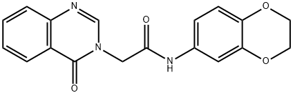 N-(2,3-dihydro-1,4-benzodioxin-6-yl)-2-(4-oxo-3(4H)-quinazolinyl)acetamide 结构式