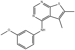 N-(5,6-dimethylthieno[2,3-d]pyrimidin-4-yl)-N-(3-methoxyphenyl)amine 结构式