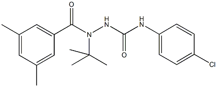 2-tert-butyl-N-(4-chlorophenyl)-2-(3,5-dimethylbenzoyl)hydrazinecarboxamide 结构式