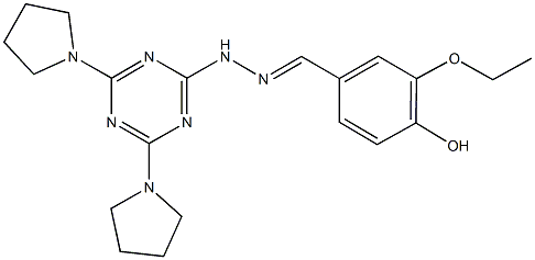 3-ethoxy-4-hydroxybenzaldehyde [4,6-di(1-pyrrolidinyl)-1,3,5-triazin-2-yl]hydrazone 结构式