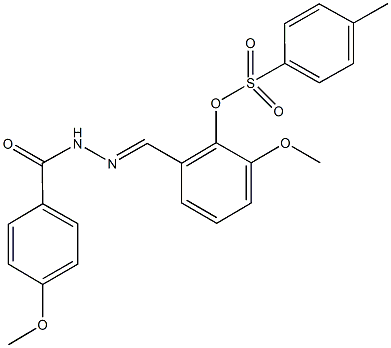 2-methoxy-6-[2-(4-methoxybenzoyl)carbohydrazonoyl]phenyl 4-methylbenzenesulfonate 结构式