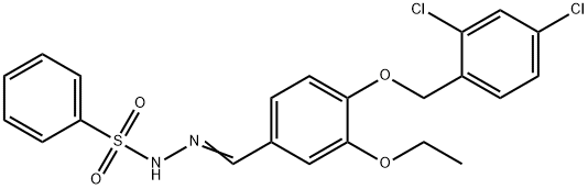 N'-{4-[(2,4-dichlorobenzyl)oxy]-3-ethoxybenzylidene}benzenesulfonohydrazide 结构式