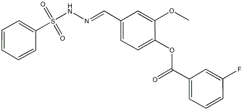 2-methoxy-4-[2-(phenylsulfonyl)carbohydrazonoyl]phenyl 3-fluorobenzoate 结构式