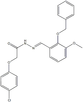 N'-[2-(benzyloxy)-3-methoxybenzylidene]-2-(4-chlorophenoxy)acetohydrazide 结构式