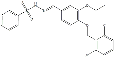 N'-{4-[(2,6-dichlorobenzyl)oxy]-3-ethoxybenzylidene}benzenesulfonohydrazide 结构式