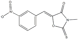 5-{3-nitrobenzylidene}-3-methyl-2-thioxo-1,3-oxazolidin-4-one 结构式