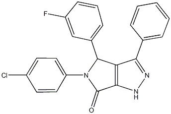 5-(4-chlorophenyl)-4-(3-fluorophenyl)-3-phenyl-4,5-dihydropyrrolo[3,4-c]pyrazol-6(1H)-one 结构式