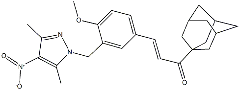 1-(1-adamantyl)-3-[3-({4-nitro-3,5-dimethyl-1H-pyrazol-1-yl}methyl)-4-methoxyphenyl]-2-propen-1-one 结构式