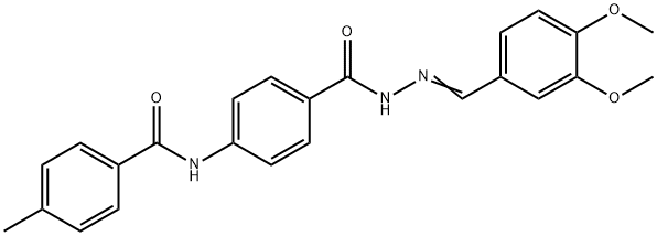 N-(4-{[2-(3,4-dimethoxybenzylidene)hydrazino]carbonyl}phenyl)-4-methylbenzamide 结构式