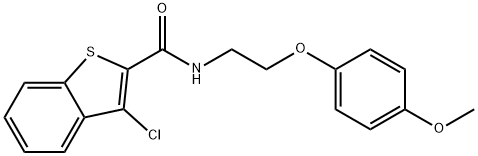 3-chloro-N-[2-(4-methoxyphenoxy)ethyl]-1-benzothiophene-2-carboxamide 结构式