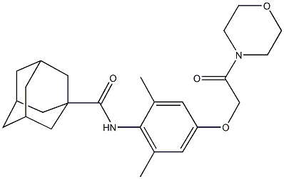 N-{2,6-dimethyl-4-[2-(4-morpholinyl)-2-oxoethoxy]phenyl}-1-adamantanecarboxamide 结构式