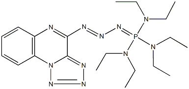 N-[bis(diethylamino)(3-tetraazolo[1,5-a]quinoxalin-4-yl-2-triazenylidene)phosphoranyl]-N,N-diethylamine 结构式