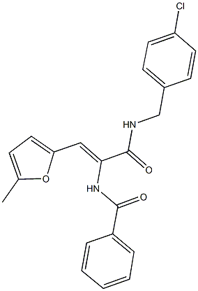 N-[1-{[(4-chlorobenzyl)amino]carbonyl}-2-(5-methyl-2-furyl)vinyl]benzamide 结构式