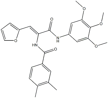 N-{2-(2-furyl)-1-[(3,4,5-trimethoxyanilino)carbonyl]vinyl}-3,4-dimethylbenzamide 结构式