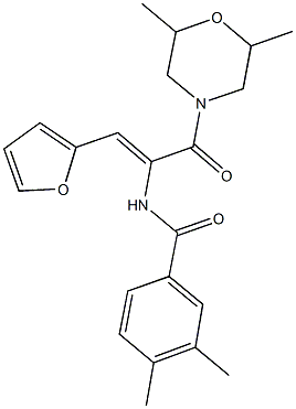 N-[1-[(2,6-dimethyl-4-morpholinyl)carbonyl]-2-(2-furyl)vinyl]-3,4-dimethylbenzamide 结构式