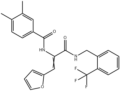 N-[2-(2-furyl)-1-({[2-(trifluoromethyl)benzyl]amino}carbonyl)vinyl]-3,4-dimethylbenzamide 结构式