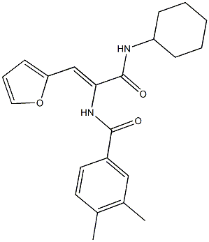 N-[1-[(cyclohexylamino)carbonyl]-2-(2-furyl)vinyl]-3,4-dimethylbenzamide 结构式